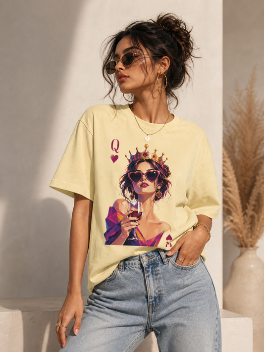 Queen of Hearts Oversized Tee