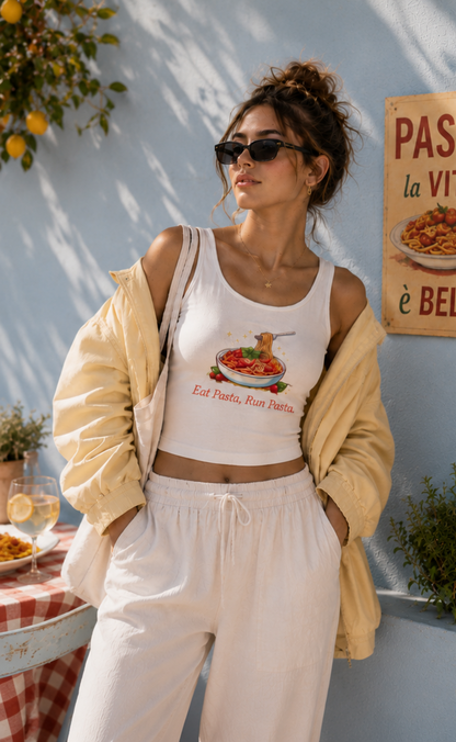 Pasta La Vista Crop Tank top