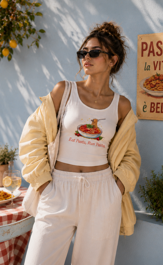 Pasta La Vista Crop Tank top
