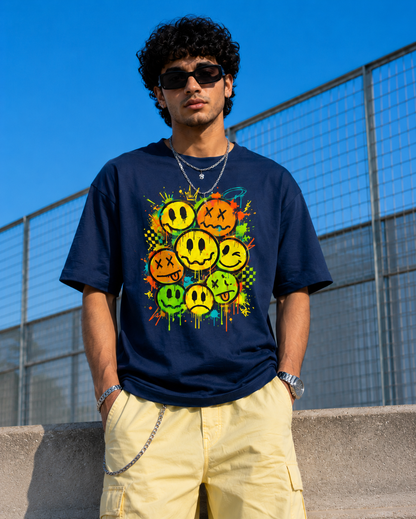 Neon Chaos Graphic Unisex Oversized Tee