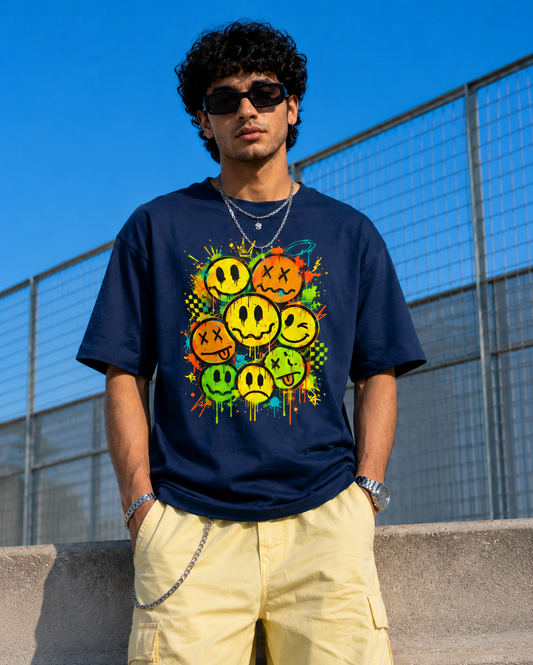 Neon Chaos Graphic Unisex Oversized Tee