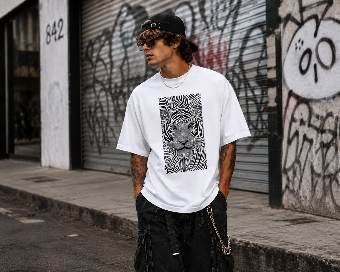 Hypnotic Tiger Unisex Oversized Tee
