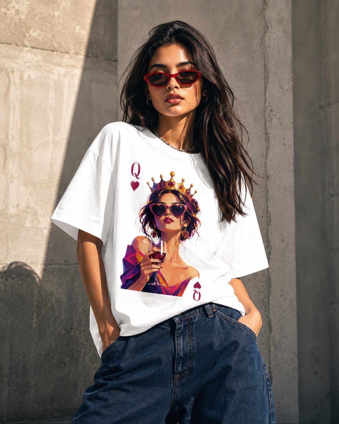 Queen of Hearts Oversized Tee